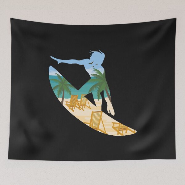 Item preview, Beach Surfing Lifestyle / Vacation Summer Sunshine Surfboard Palm Trees Ocean Surfin Surf Sport Cool Gift Idea designed and sold by SimonGs.