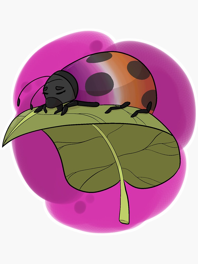 Thumbnail 3 of 3, Sticker, Lesbian Ladybug designed and sold by infernalnyx.