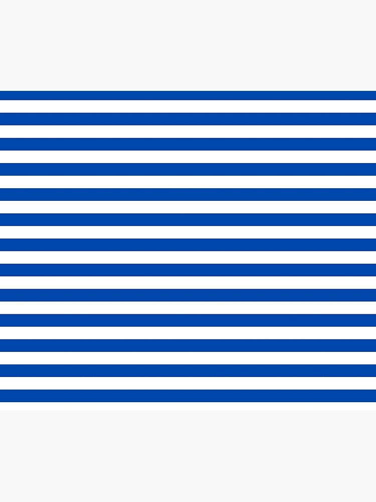 Cobalt Blue and White Horizontal Stripes Shower Curtain sold by