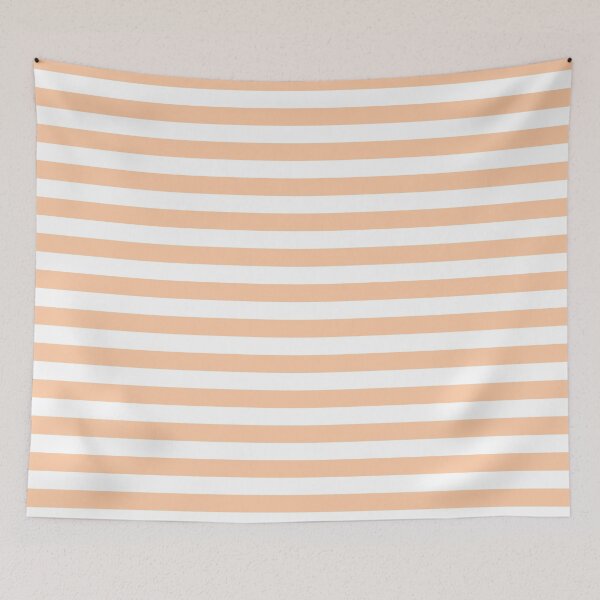 Item preview, Deep Peach Orange and White Horizontal Stripes designed and sold by ColorPatterns.