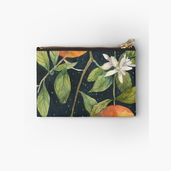 Item preview, Orange Blossoms and Fruits, Moths, Black Background designed and sold by thefirstgarden.