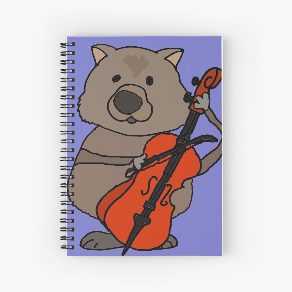 Funny Wombat Playing Cello Cartoon Art Print By Naturesfancy Redbubble