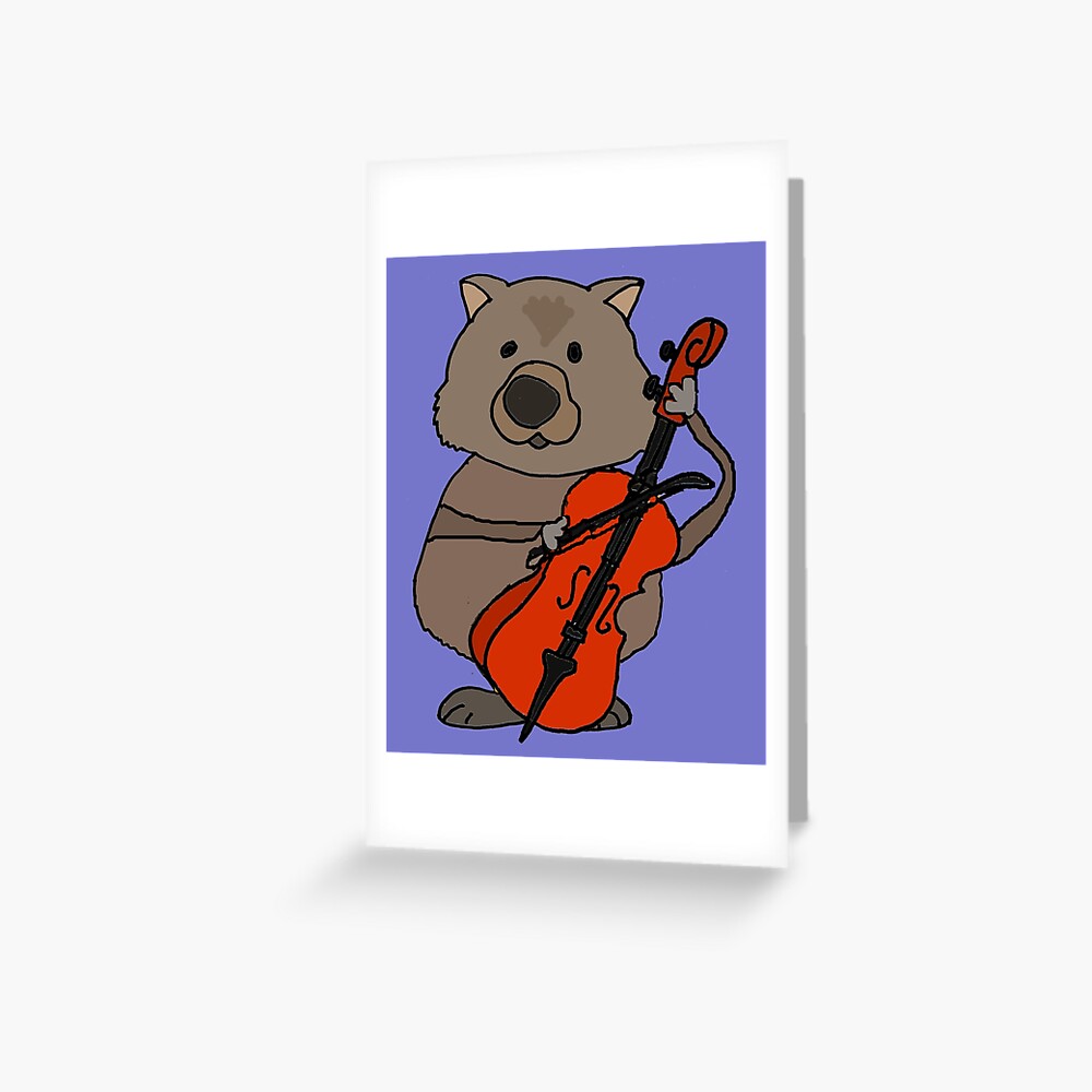 Funny Wombat Playing Cello Cartoon Art Print By Naturesfancy Redbubble