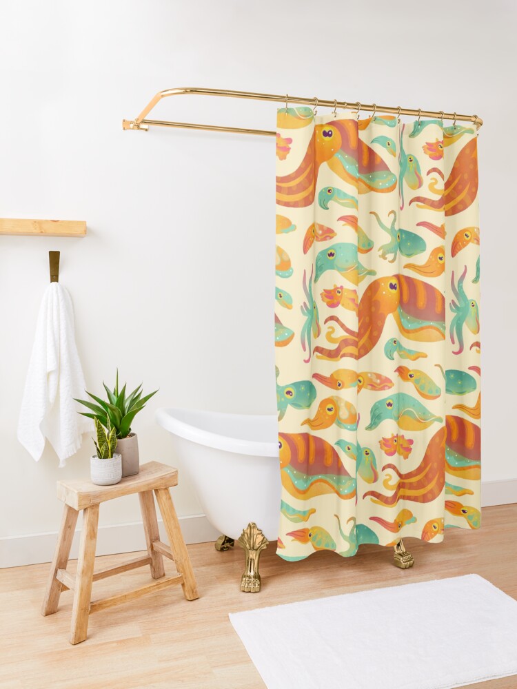 Alternate view of Cuttlefish Shower Curtain