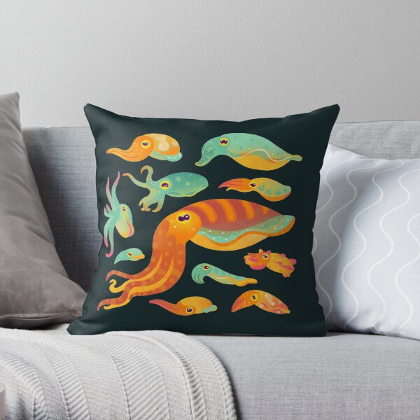 Cuttlefish - dark Throw Pillow