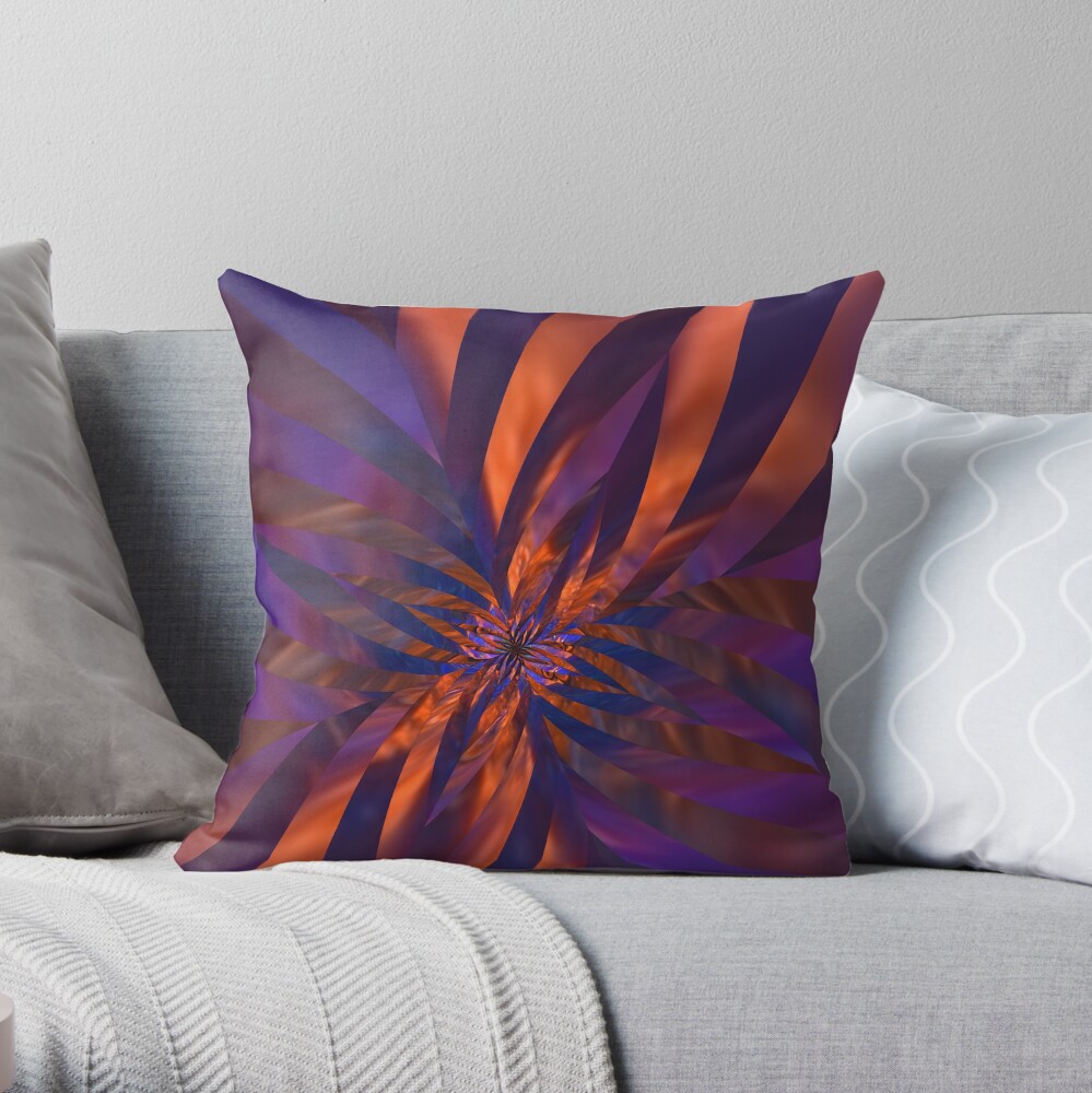 Abstract in Orange and Purple Throw Pillow