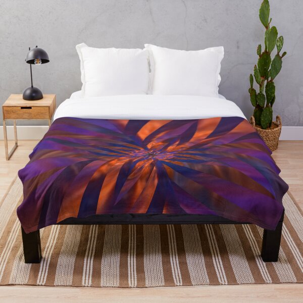 Abstract in Orange and Purple Throw Blanket