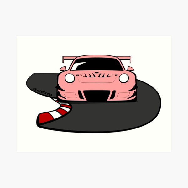 Porsche 991 GT3 "Pink Pig" tribute Art Print