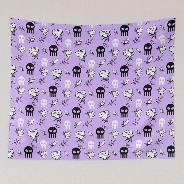 Item preview, skulls and roses on purple designed and sold by M-Lorentsson.