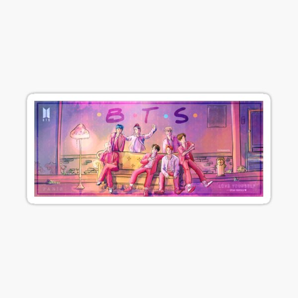 BTS Boy with Luv Banner Sticker
