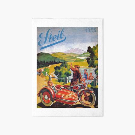 Vintage 1936 Steib Motorcycle Sidecar Advertisement Art Board Print