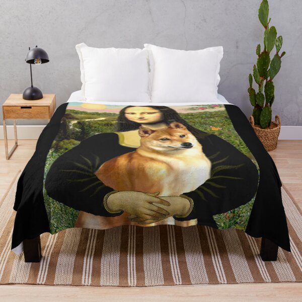Item preview, Mona Lisa and her Shiba Inu designed and sold by JeanBFitzgerald.