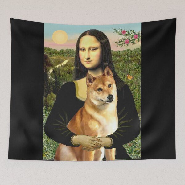 Item preview, Mona Lisa and her Shiba Inu designed and sold by JeanBFitzgerald.