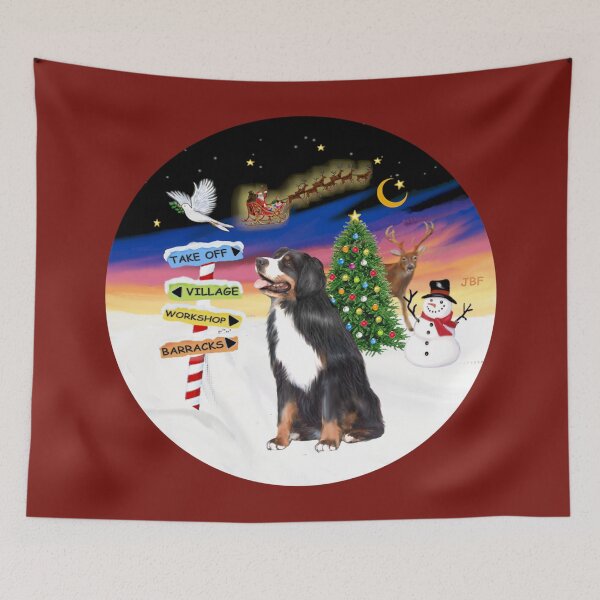 Item preview, Christmas Signs with a Bernese Mountain Dog designed and sold by JeanBFitzgerald.