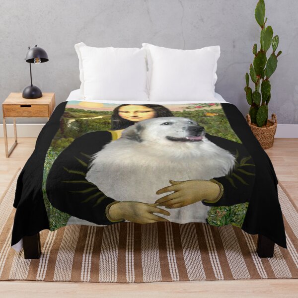 Item preview, Mona Lisa and her Great Pyrenees designed and sold by JeanBFitzgerald.