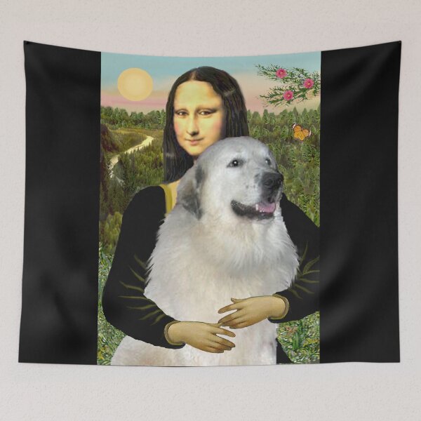Item preview, Mona Lisa and her Great Pyrenees designed and sold by JeanBFitzgerald.