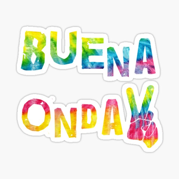 Vista previa del artículo con la obra «Etiquetas engomadas mexicanas españolas del hippie de Buena Buena Onda buenos pensamientos», diseñado y vendido por gillys.