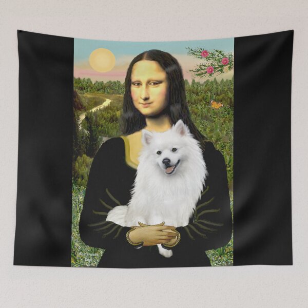 Item preview, Mona Lisa and her American Eskimo Dog designed and sold by JeanBFitzgerald.