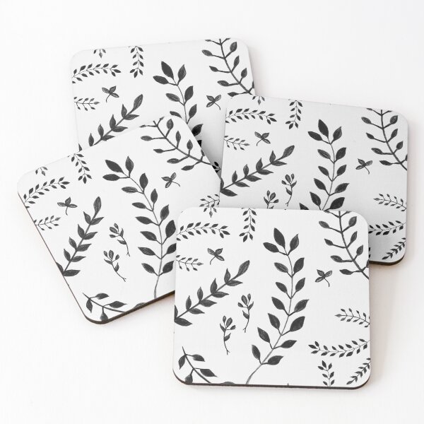 Item preview, Black & White Leaves Pattern #4 #drawing #decor #art designed and sold by Anita's & Bella's Art.