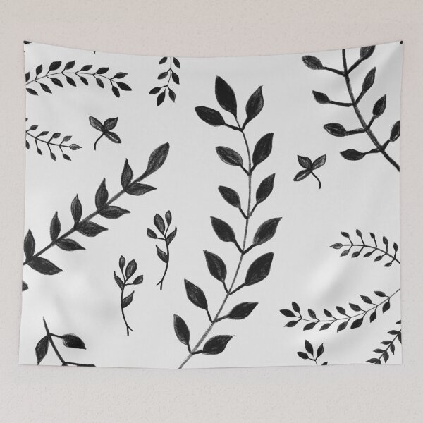 Item preview, Black & White Leaves Pattern #4 #drawing #decor #art designed and sold by Anita's & Bella's Art.