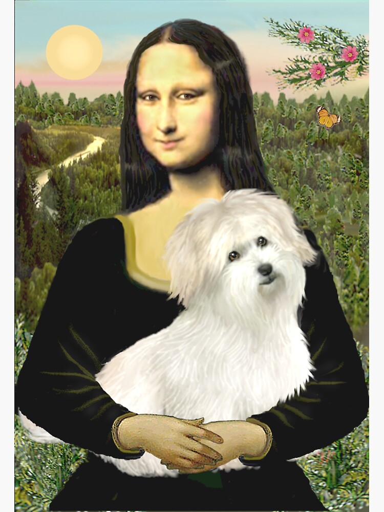 Mona Lisa and her Coton de Tulear by JeanBFitzgerald