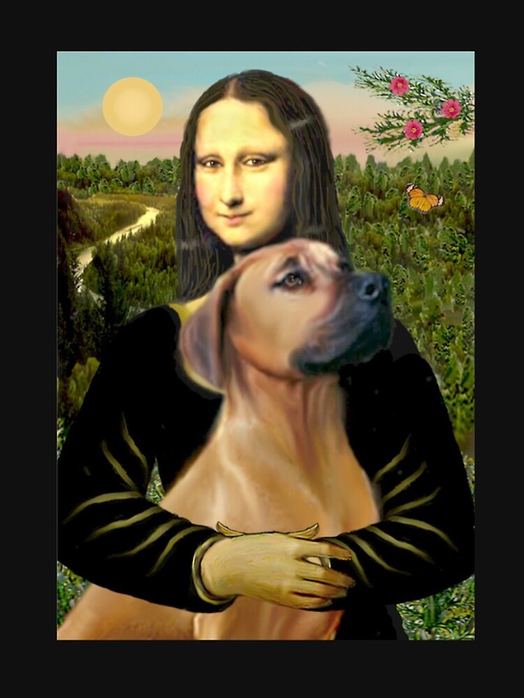 Thumbnail 4 of 4, iPhone Case, Mona Lisa and her Rhodesian Ridgeback designed and sold by JeanBFitzgerald.