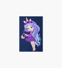 Mädchen Einhorn Lila Galeriedruck