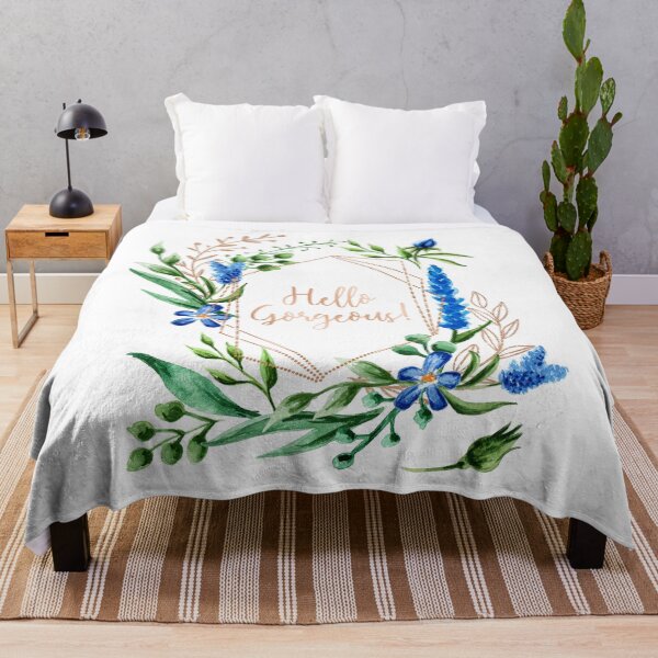 Item preview, Blue Flowers and Rose Gold, Hello Gorgeous designed and sold by MaplewoodMerch.