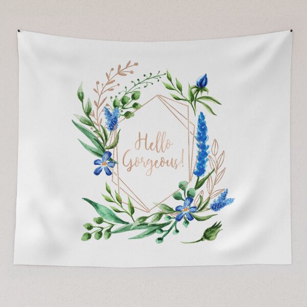 Item preview, Blue Flowers and Rose Gold, Hello Gorgeous designed and sold by MaplewoodMerch.