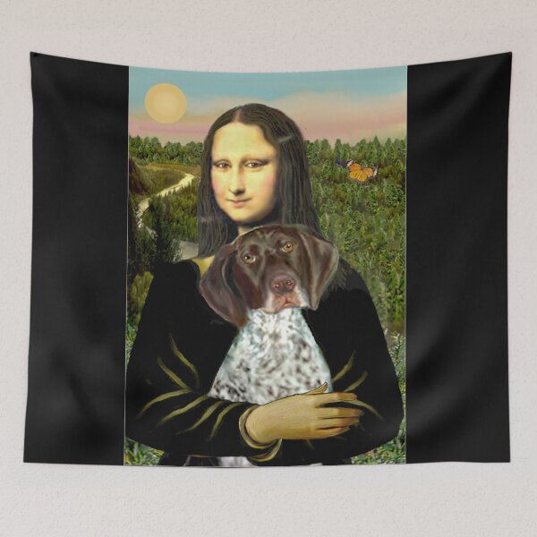 Item preview, Mona Lisa and her German Short Haired Pointer designed and sold by JeanBFitzgerald.