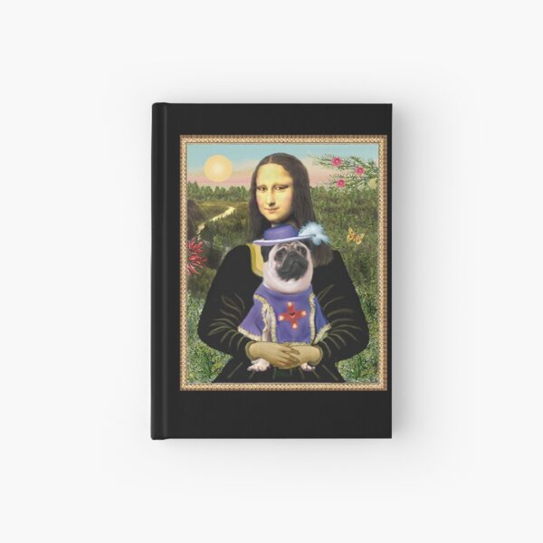 Mona Lisa and "Sir" Pug Hardcover Journal