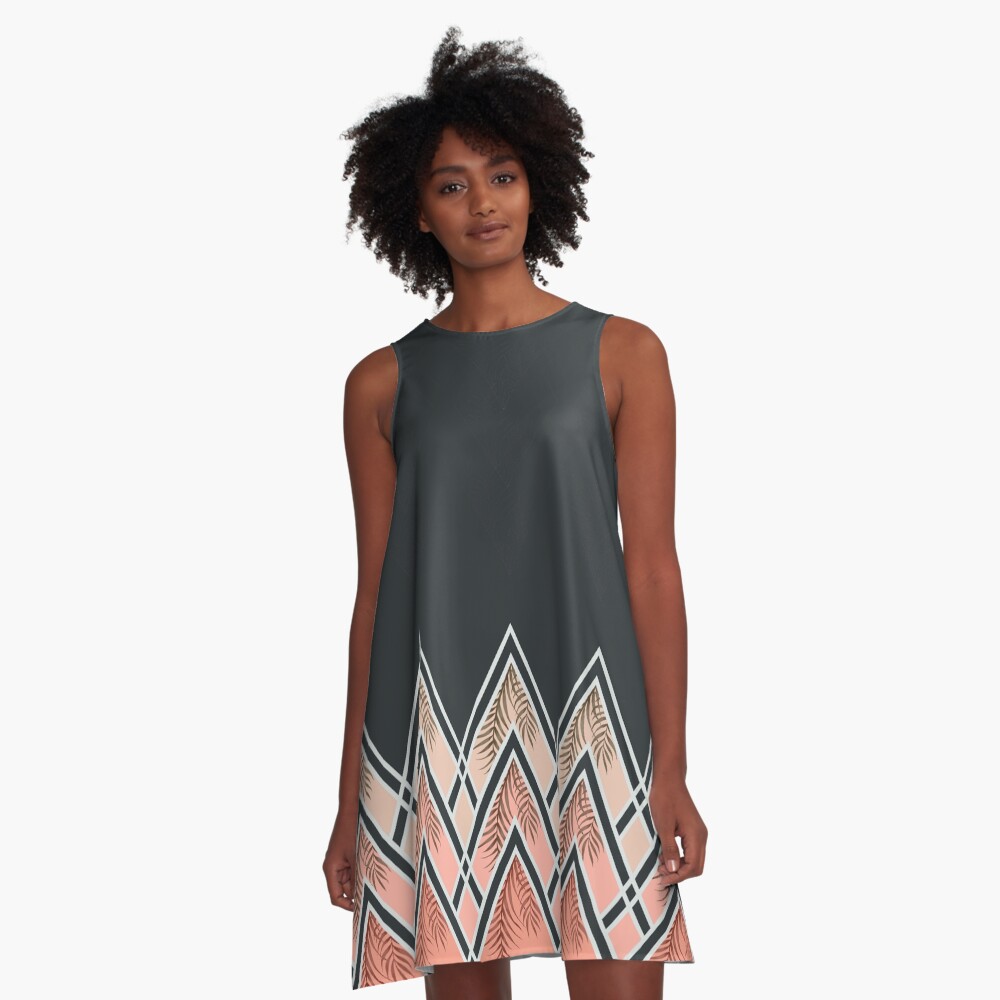Pink Déco Mountains A-Line Dress