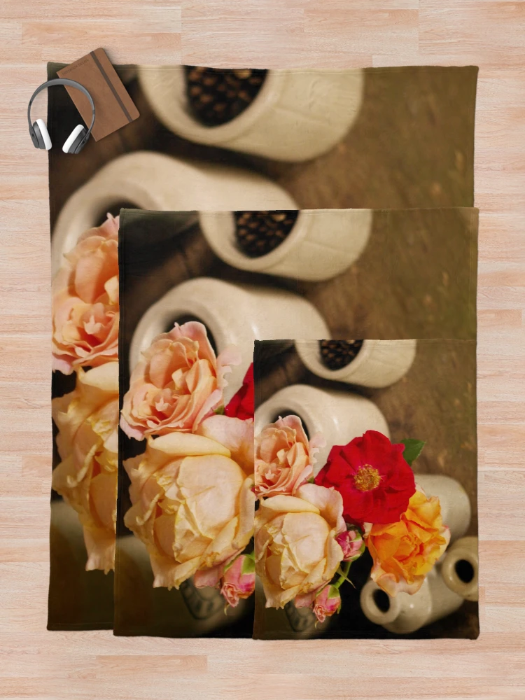 Thumbnail 5 of 6, Throw Blanket, Rustic Roses designed and sold by Fay Freshwater.