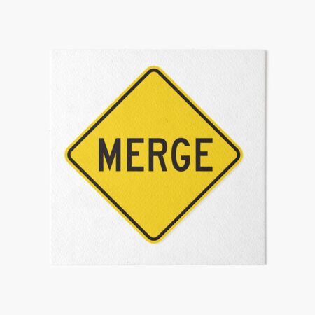 Merge Road Sign. Art Board Print