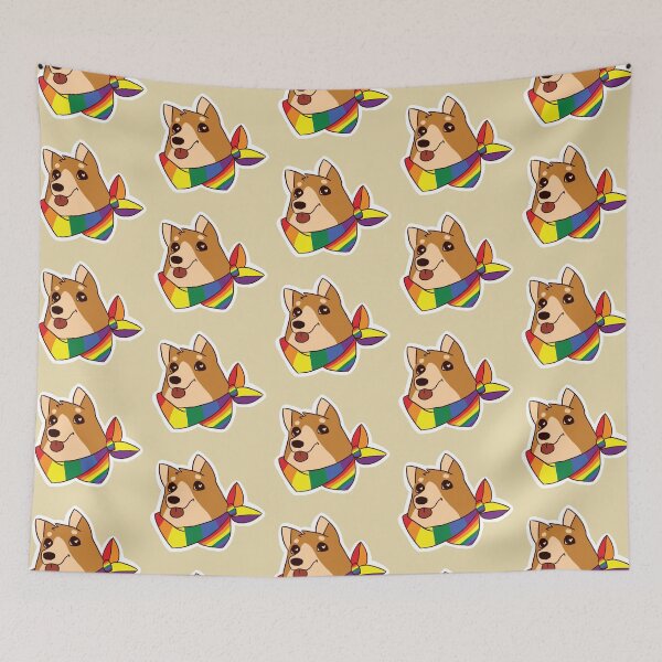 Item preview, Gay Queer LGBT+ Rainbow Pride Doggo designed and sold by Finn van Cappelle.