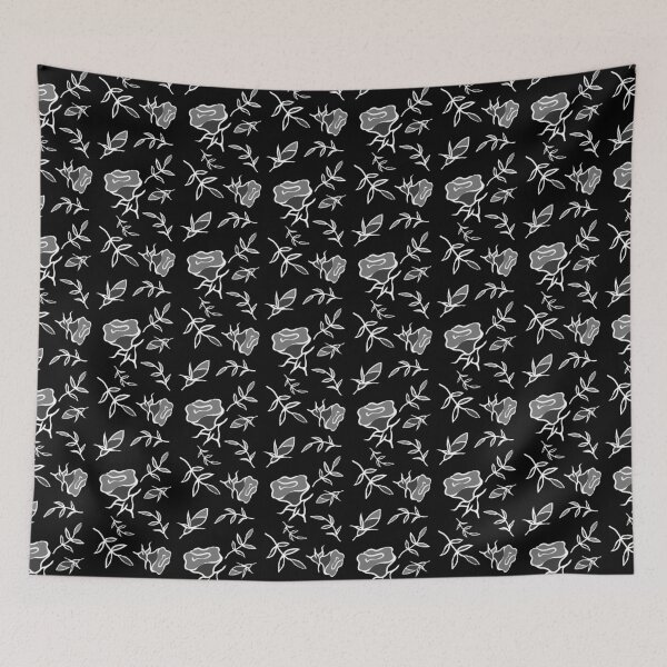 Item preview, flowal in black and white with roses designed and sold by M-Lorentsson.