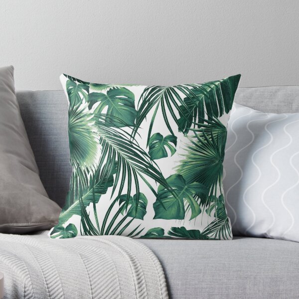 Tropical Jungle Leaves Dream #7 #tropical #decor #art Throw Pillow