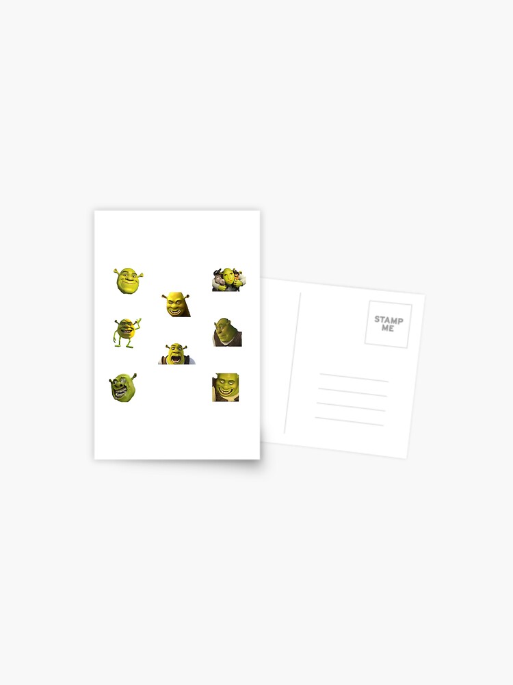 Shrek Meme Sticker Pack Postcard By Andreschilder Redbubble - shrek icon reverse roblox