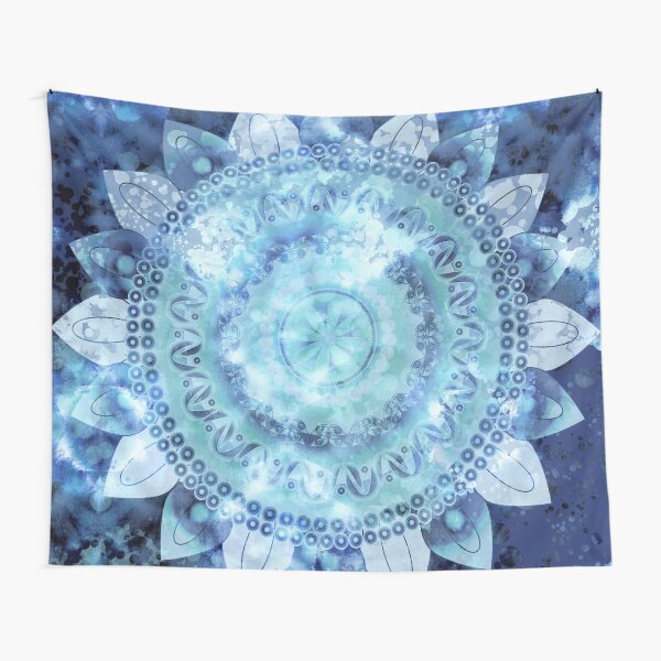 Blue Minted Fizz Mandala Tapestry