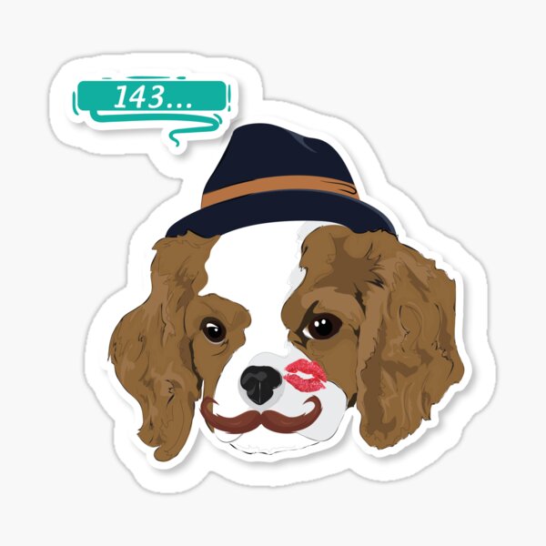 Hipster Cavalier "143" Sticker