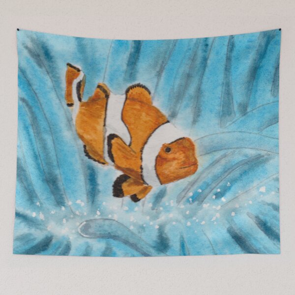 Item preview, clown fish on blue anemone designed and sold by Zamen.