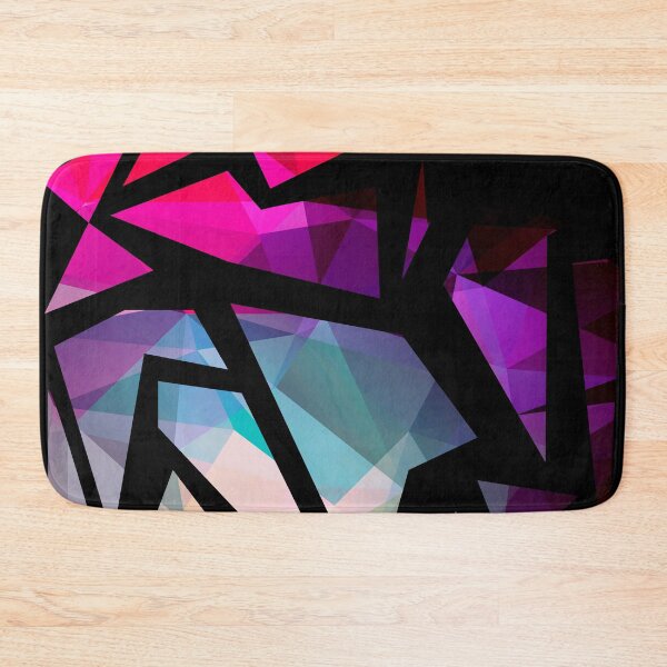 Item preview, Abstract print of triangles polygon print. Bright dark design colors designed and sold by fuzzyfox.