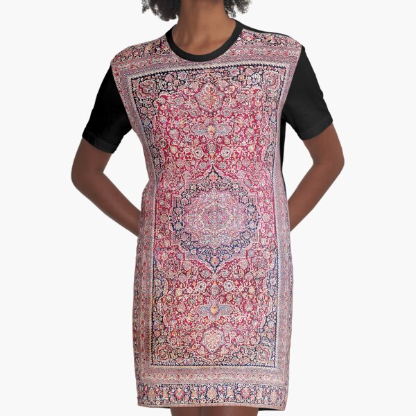 Tabriz West Central Persian Rug Print Graphic T-Shirt Dress