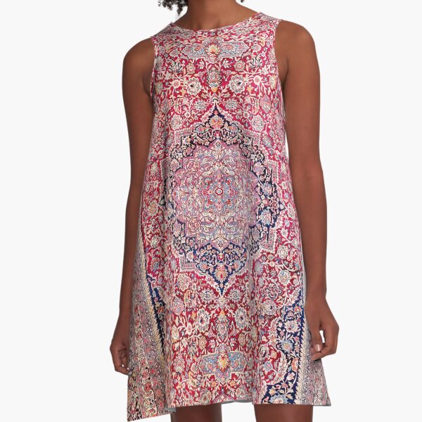 Tabriz West Central Persian Rug Print A-Line Dress