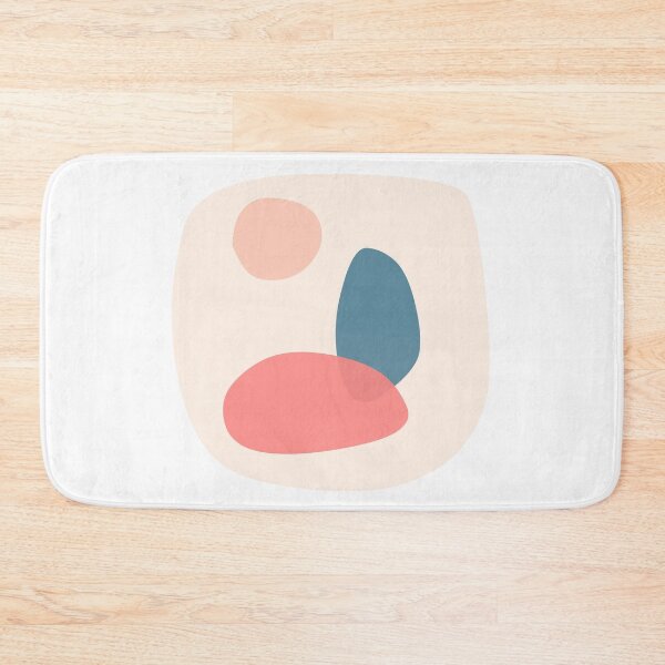 Item preview, Sun and Stone Modern Minimalist Abstract in Blush Pink, Deep Teal Blue, and White designed and sold by kierkegaard.