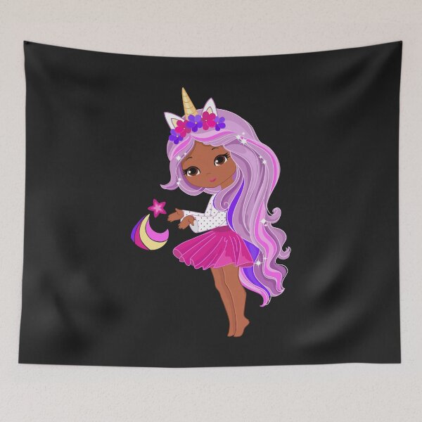 Item preview, Unicorn Girl Pink Black designed and sold by apurpleunicorn.