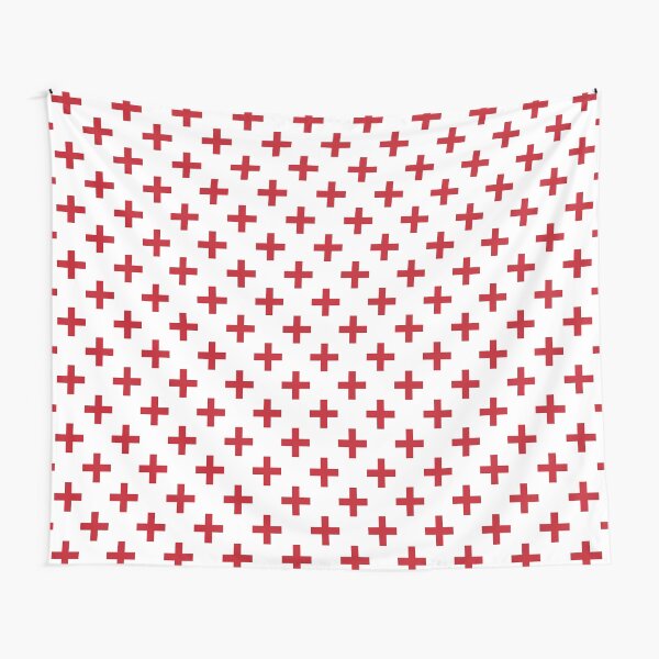 Crosses | Criss Cross | Swiss Cross | Hygge | Scandi | Plus Sign | Red and White | Tapestry