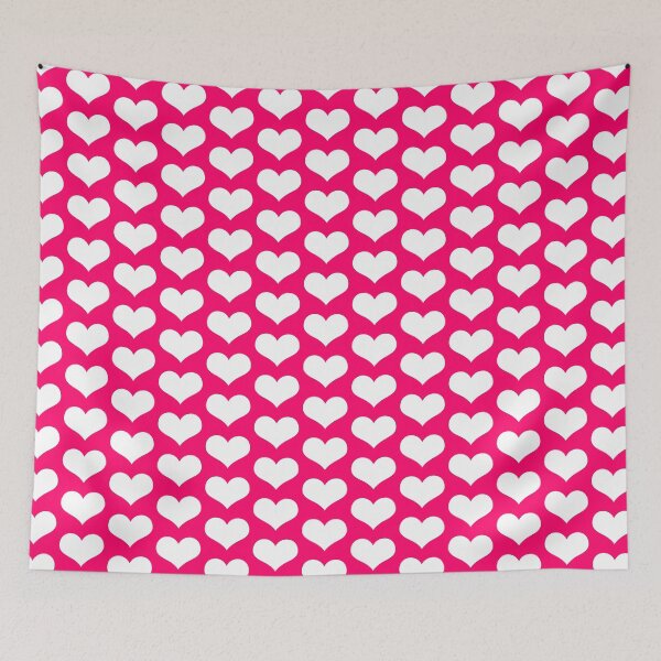 Item preview, Hot Pink White Heart Pattern designed and sold by wordznart.