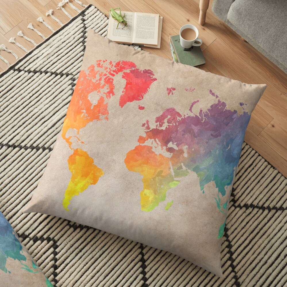 World Map maps Floor Pillow