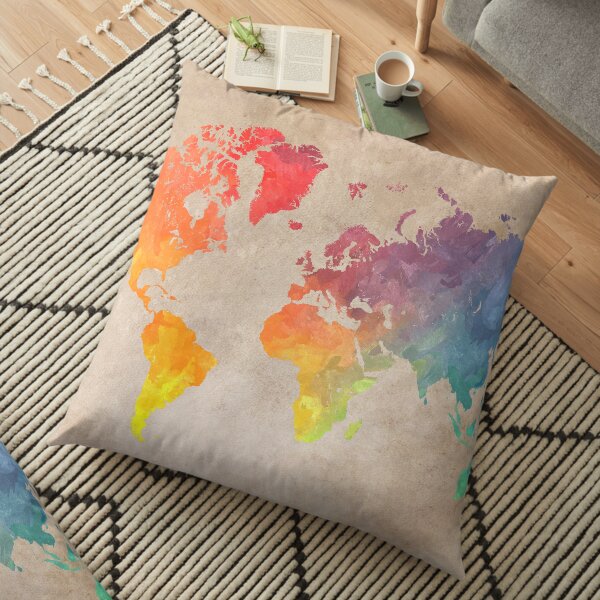 World Map maps Floor Pillow